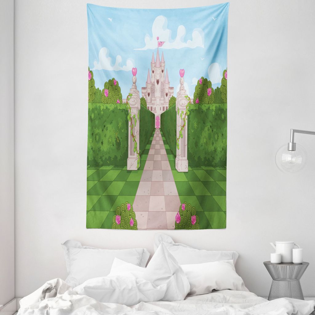 ABAKUHAUS Märchen Wandteppich und Tagesdecke, Ivy Covered Pillars aus Weiches Mikrofaser Stoff Waschbar ohne Verblassen Digitaldruck, 140 x 230 cm...