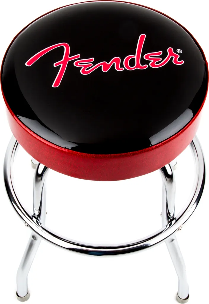 Tabouret de guitare Fender Logo rouge scintillant - Idéal pour studio