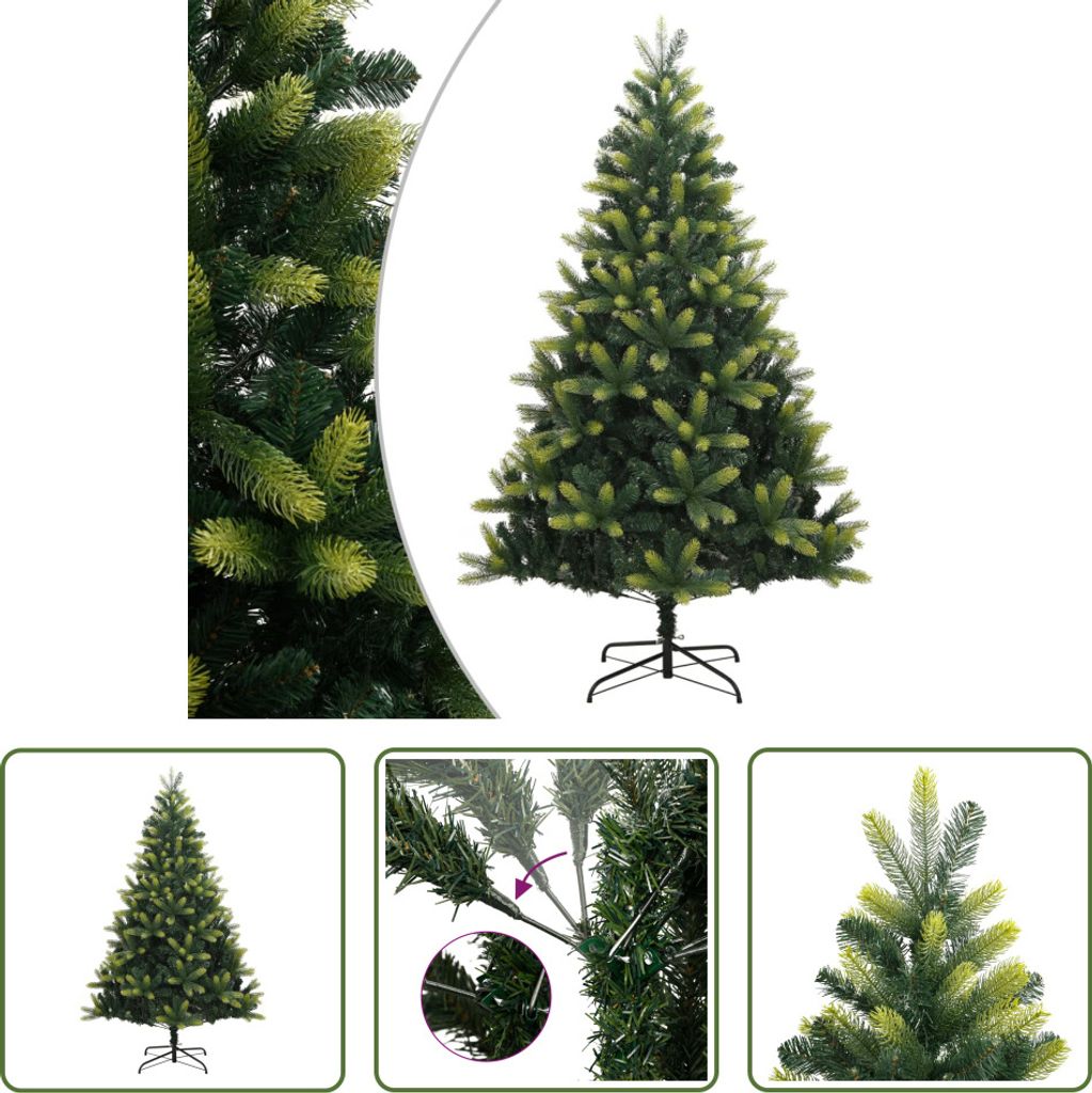 The Living Store Künstlicher Weihnachtsbaum Klappbar mit Ständer 210 cm