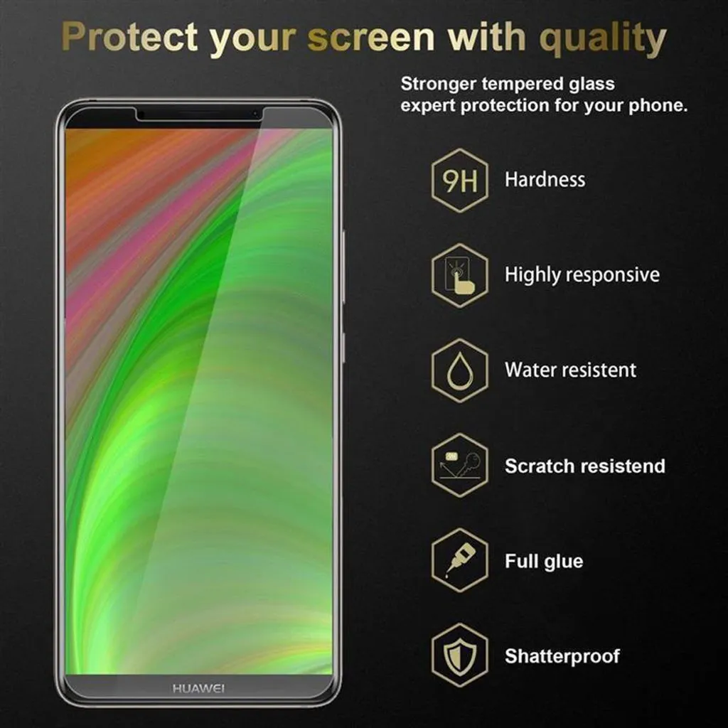 Cadorabo Luxury Protection Huawei Mate 10 - 3x Vetro Temperato HD - 2