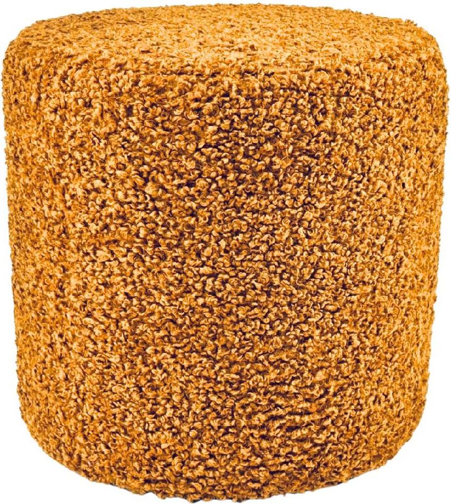 Bouclé-Hocker ROLF 40x40 cm rund – stilvoller Polsterhocker Produktbild 