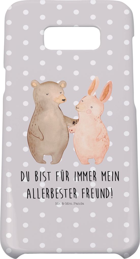 Mr. & Mrs. Panda Samsung Galaxy S8 plus Handyhülle Bär und Hase Umarmen - Grau Pastell - Geschenk, Handy Case, für Immer, Best Friends, Freund, ...