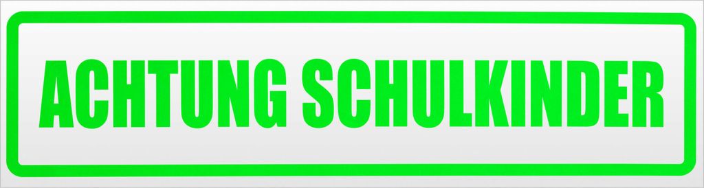 Kiwistar Achtung Schulkinder Magnetschild Schild magnetisch - 60cm Neongrün - Magnetfolie für Auto PKW Kfz