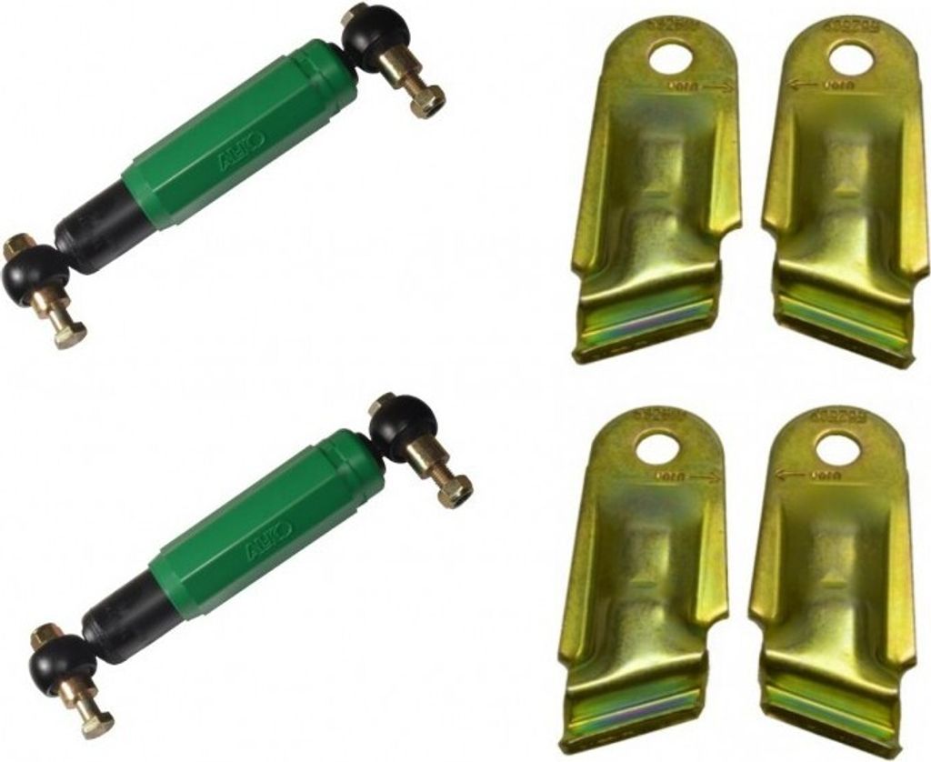 2x AL-KO Octagon Achsstoßdämpfer Stoßdämpfer GRÜN + 2 x Halter