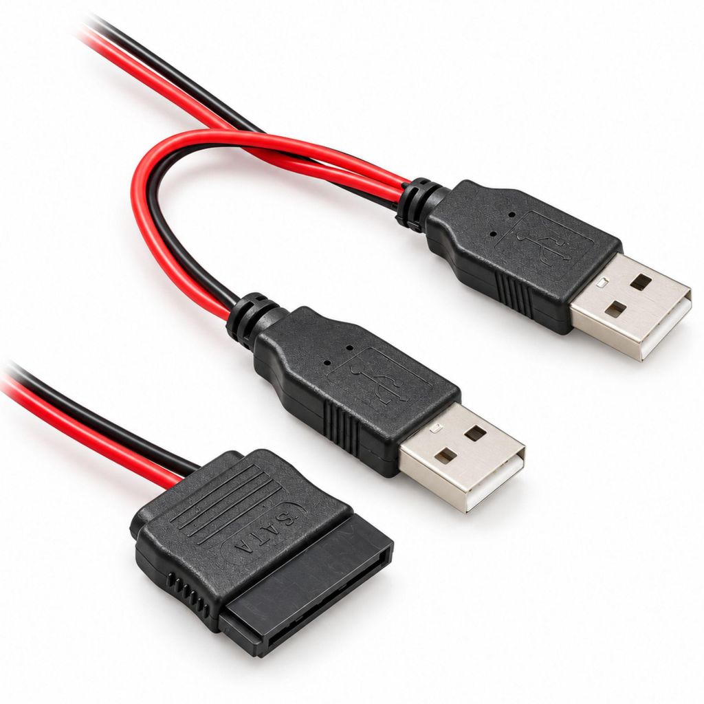 D59 USB-A zu SATA 15-Pin Stromkabel Adapter für 2,5 Zoll Produktbild 