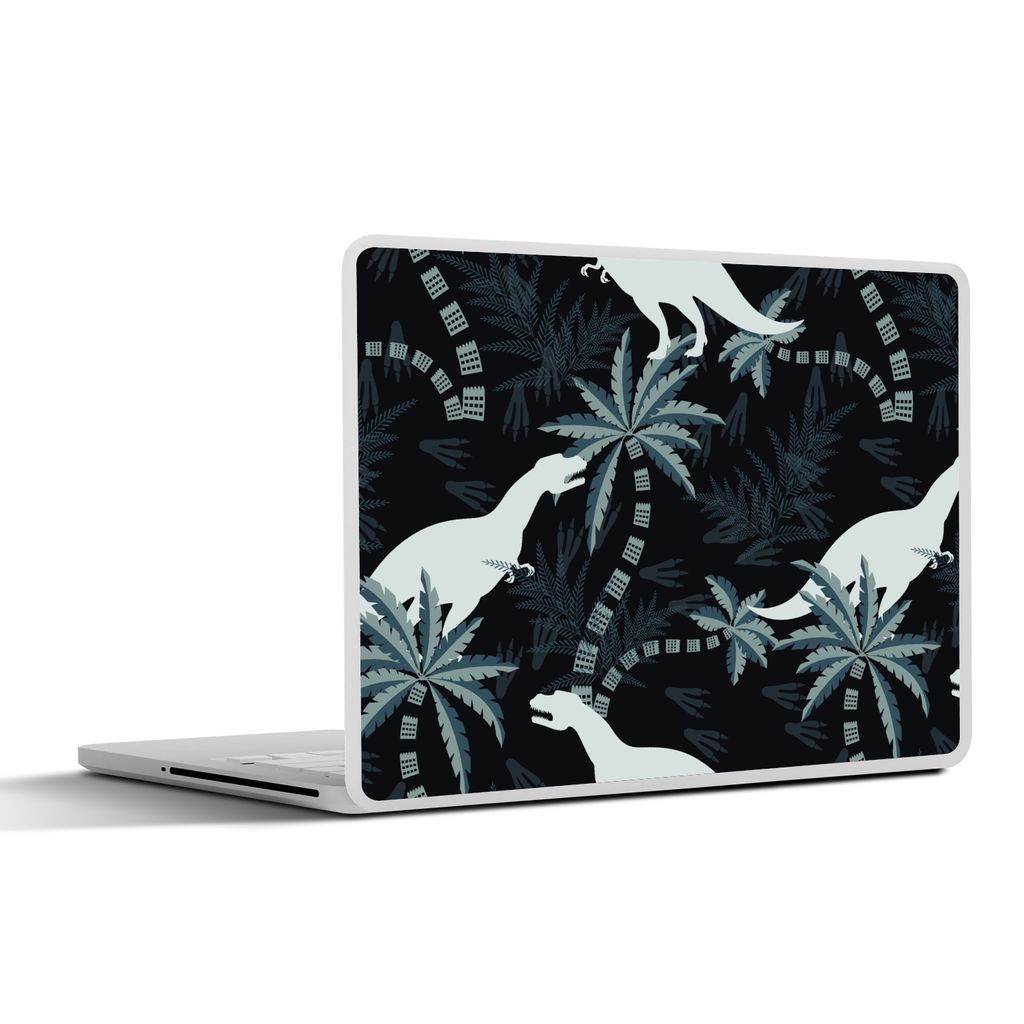 MuchoWow Laptop Aufkleber Sticker Cover Muster - Dino - Dschungel - Jungen - Mädchen - Kinder 30x21 cm - Sticker für Laptop - Selbstklebend