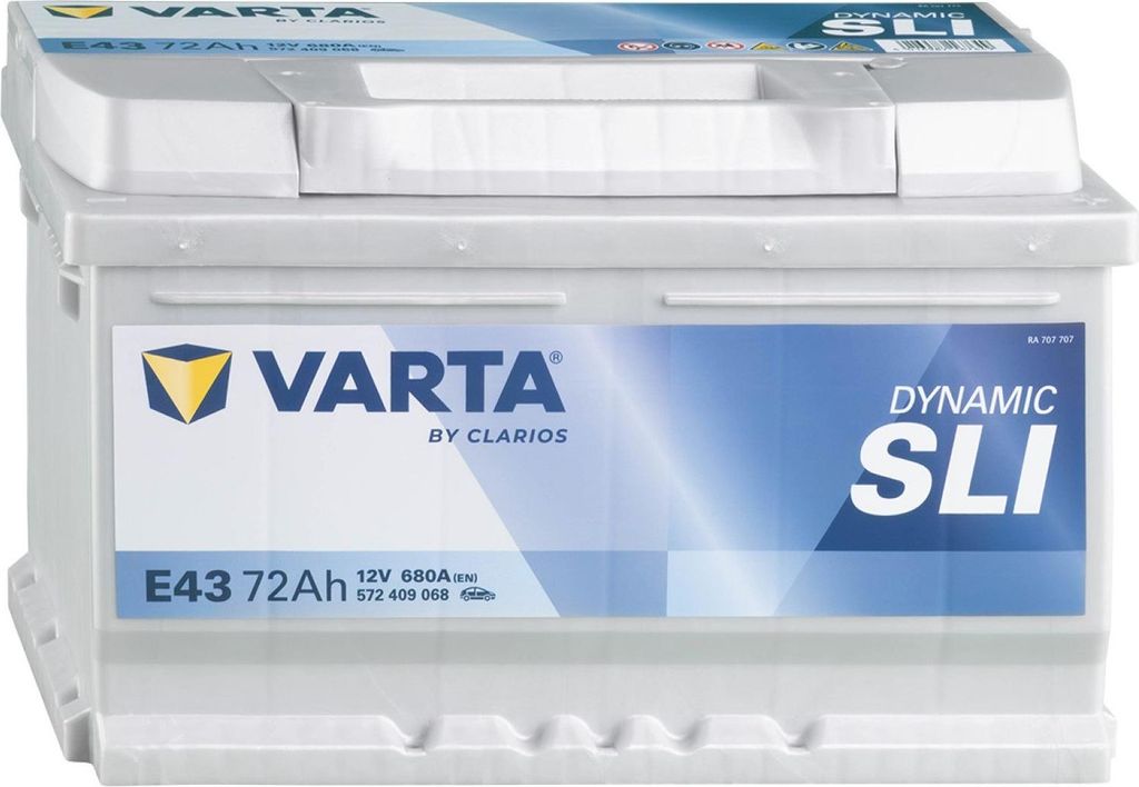 A Varta car battery is shown on a white background.