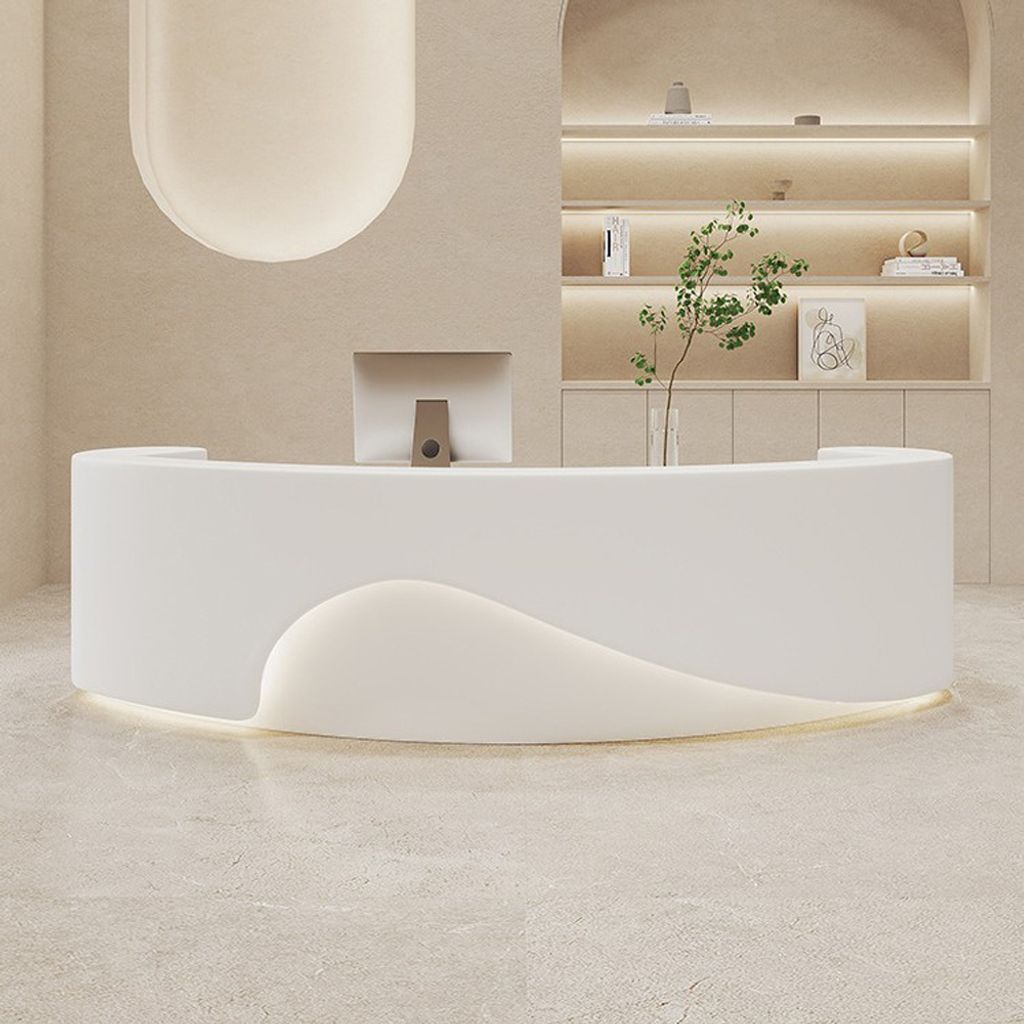 Empfangstheke, Bartheke, Theke, Bar, Tresen, Rezeptionstheke, Empfangstresen, Rezeption Weiß 200x60x100cm 【FDHB200】