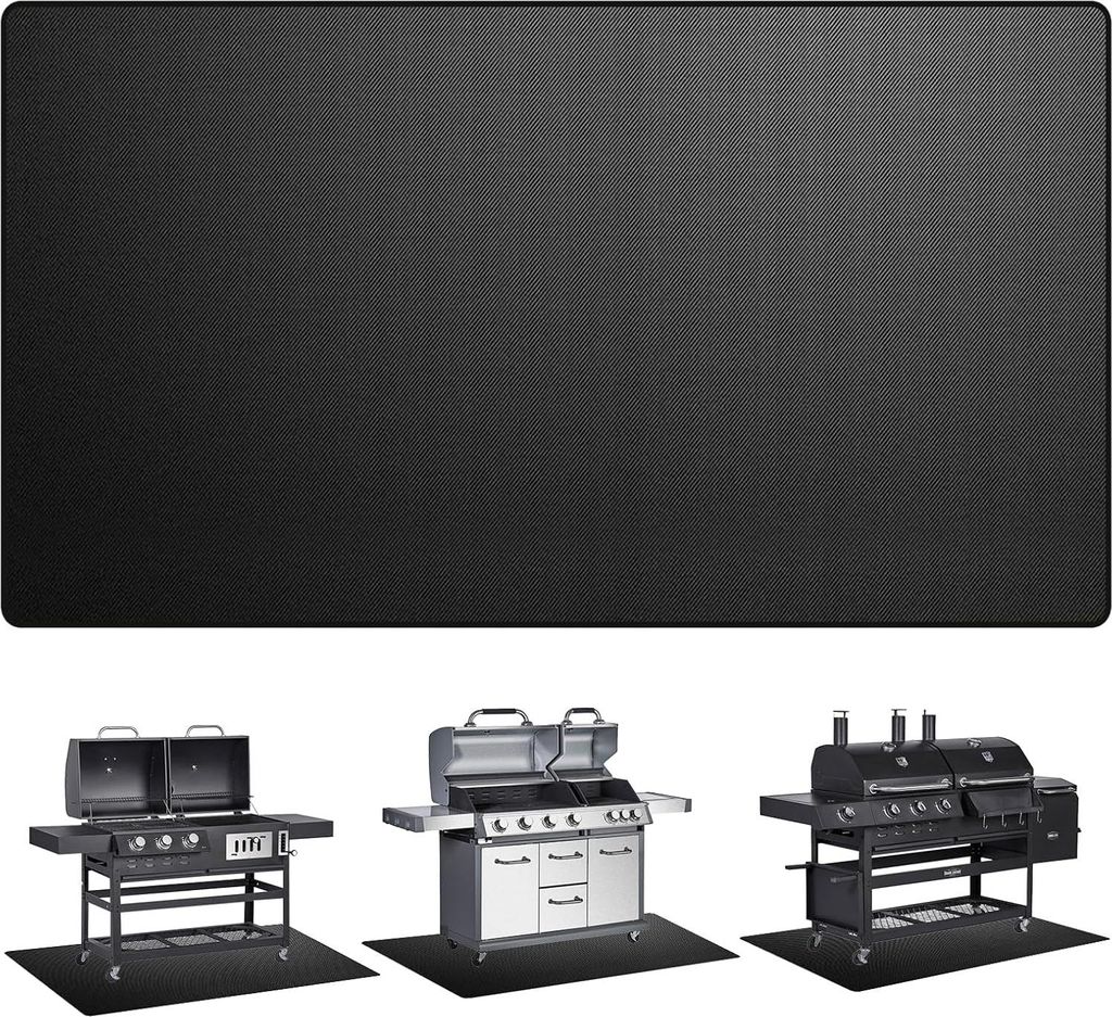 Vierkante brandwerende mat 90 x 120 cm - 3-laags Schutz für Terrassendielen, Gras, Grill, Feuerstelle, Camping, Terrassenschutz und Holzboden.