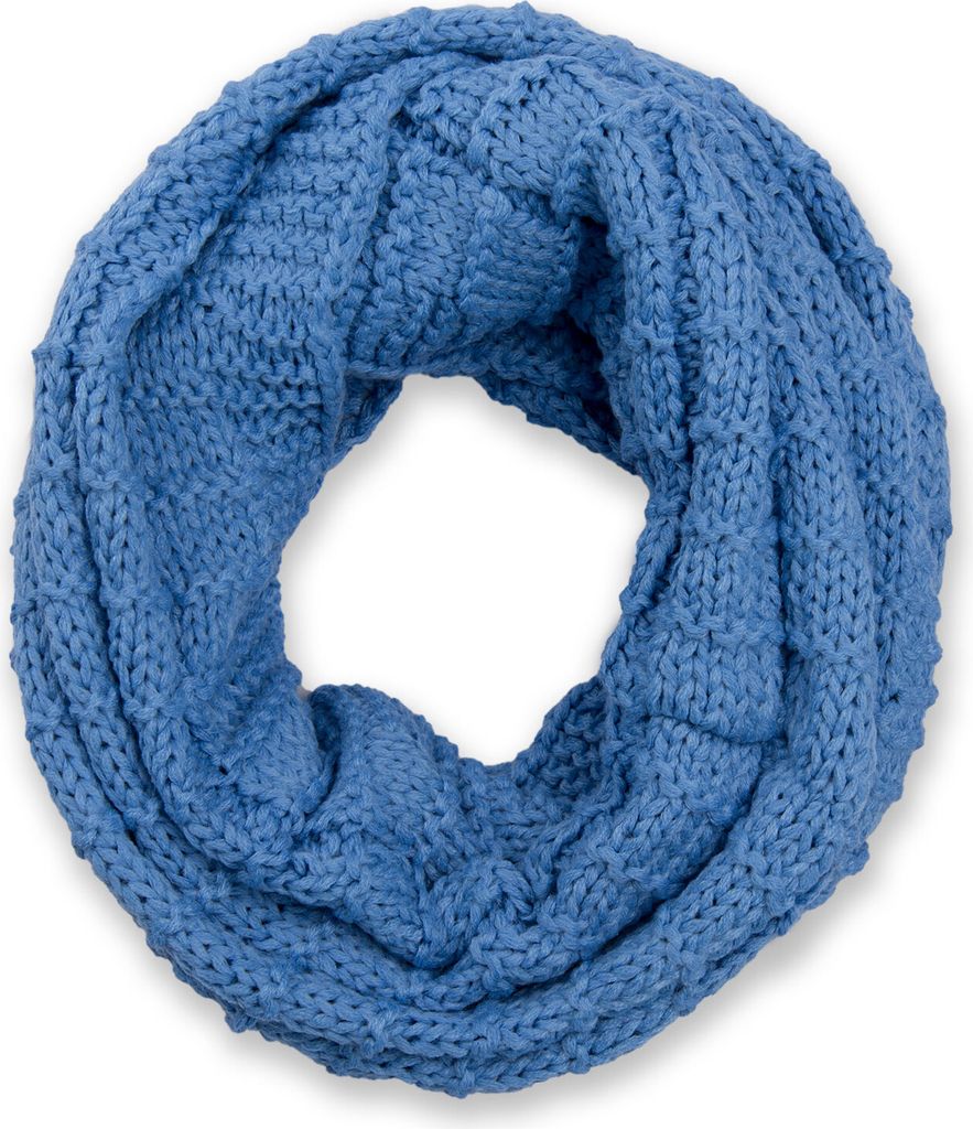 styleBREAKER Uni Strick Loop Schal kariert, Uni Feinstrick Schlauchschal, Winter Strickschal 01018154