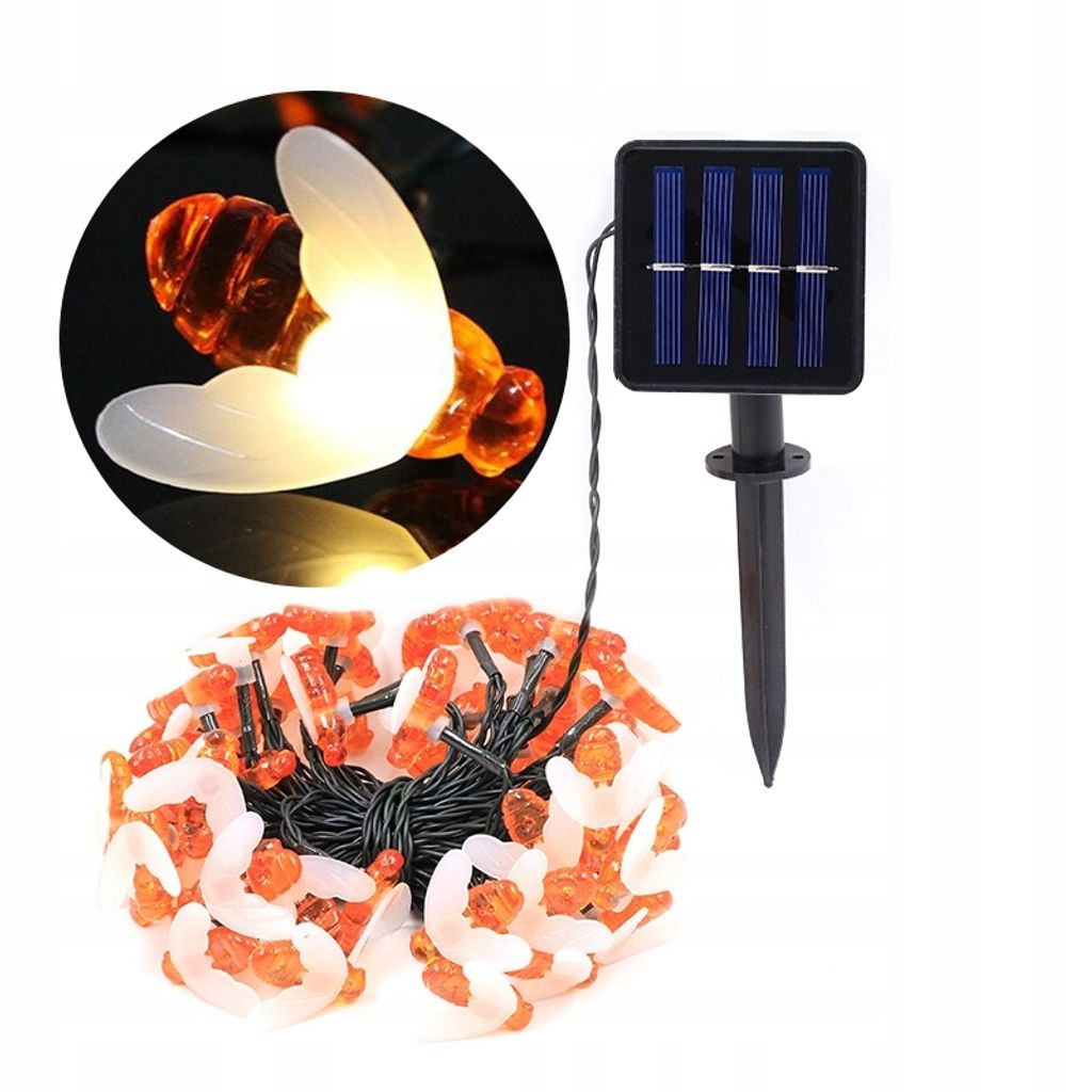 SOLAR Gartenleuchten COMPONENT 5 Meter 20 LED Bienen Kalt
