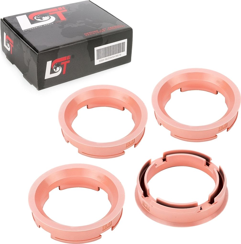 4x Zentrierringe Alufelgen Ø 57,1 mm - Ø 72,6 mm für CITROEN PEUGEOT RENAULT