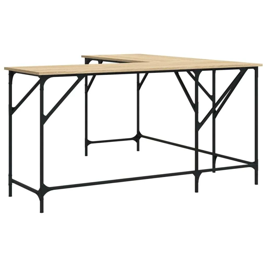 Scrivania Rovere Sonoma 149x149x75 cm - Angolare Salvaspazio Legno
