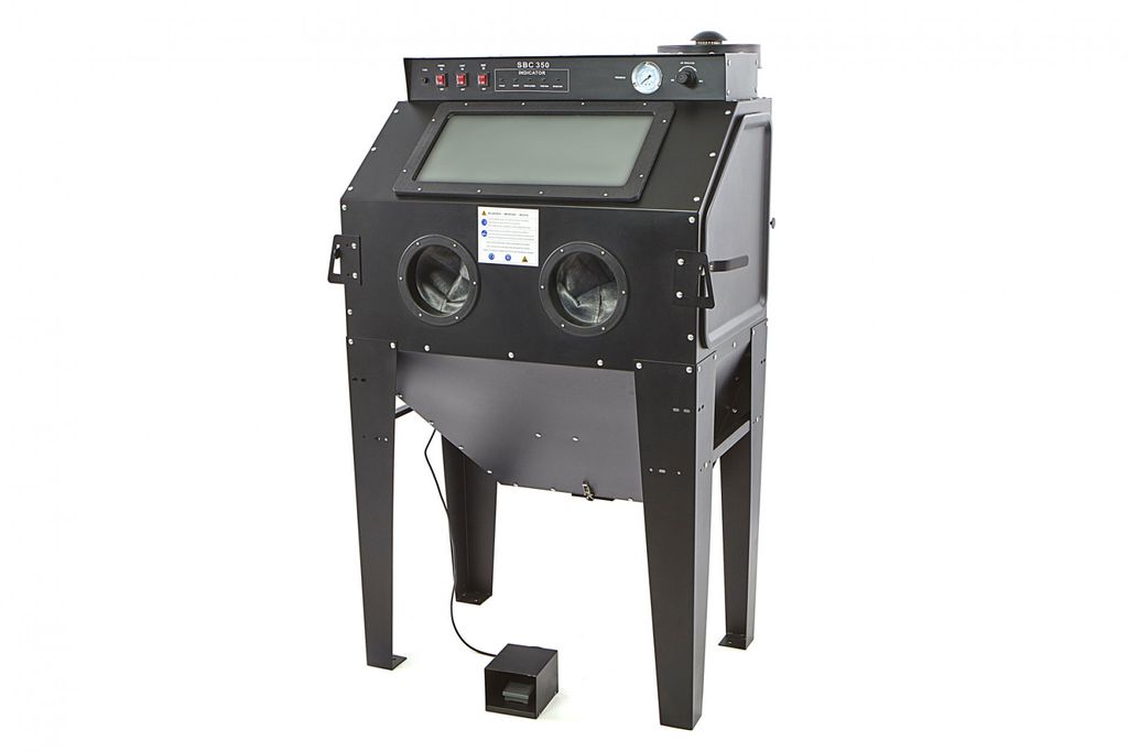 HBM SBC 350 Strahlkabine mit Absaugung – MATTSCHWARZ