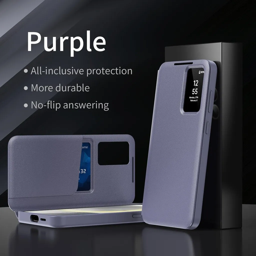 Cover a Libro Samsung S26+ Viola Smart View: Eleganza Professionale - 2