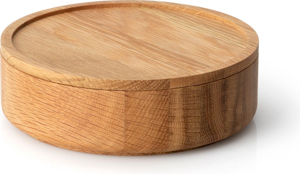 A wooden container with a lid, presented on a white background.