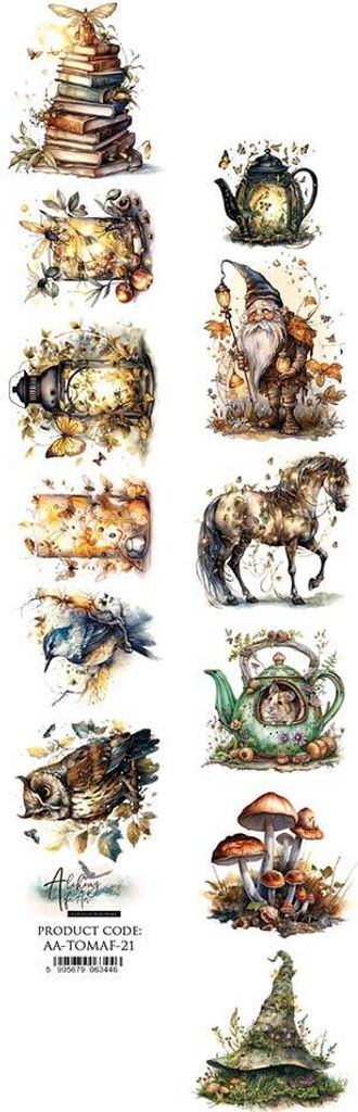 ALCHEMY OF ART 5x30 cm Scrapbooking Papier Streifen, Tales of moss and fern