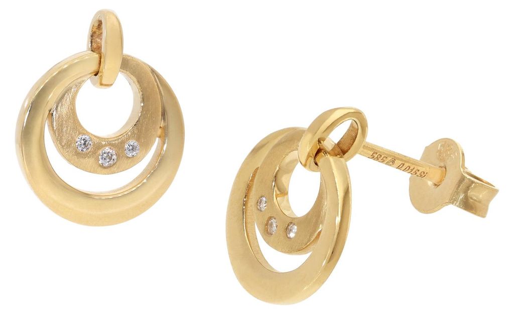 GLIZZ GL1681 Damen-Ohrringe Gold 585 / 14K Diamant-Ohrstecker