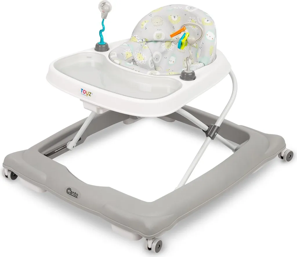 Toyz Canto Trotteur Enfant Gris avec Couverture de Jeu et Jouets Éducatifs