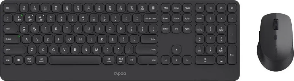 Pack Clavier et Souris Sans Fil Rapoo Gris Anthracite pour PC Mac