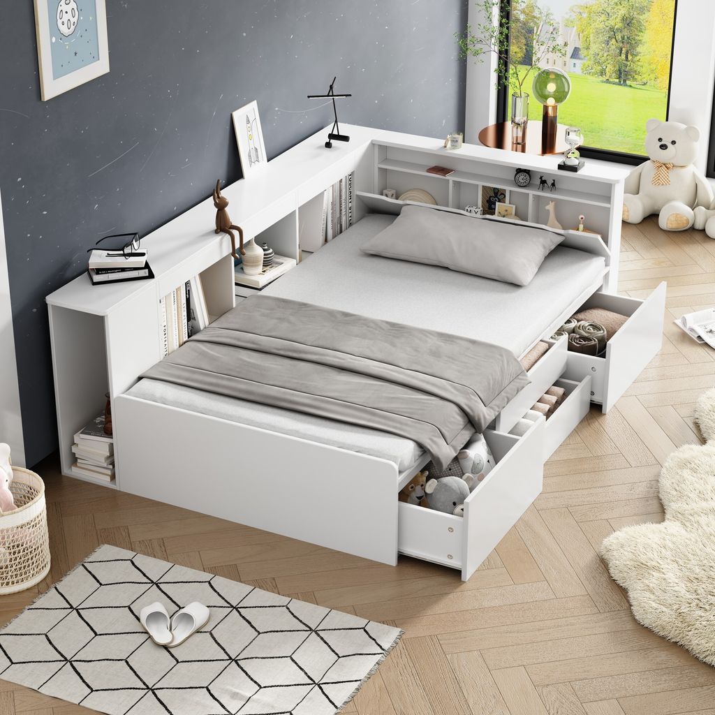 MODFU rozkládací denní postel 90x200cm se zásuvkami a Obrázek produktu 