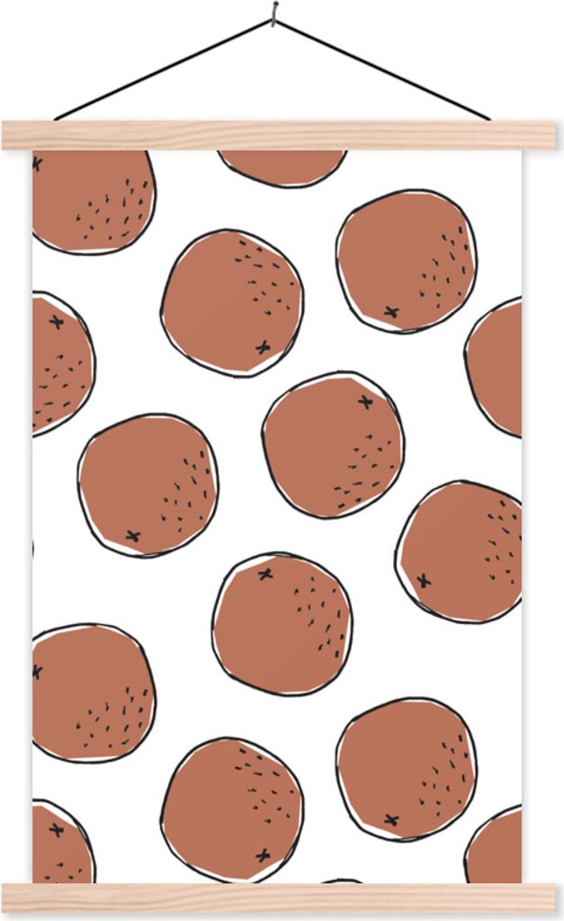 MuchoWow Textilposter Sommer - Kokosnüsse - Weiß 60x90 cm mit holzfarbenen Rahmen - Textil