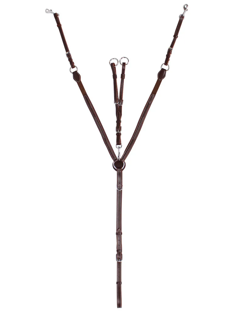 Collier de chasse avec coutures de luxe Marron foncé Full cuir premium