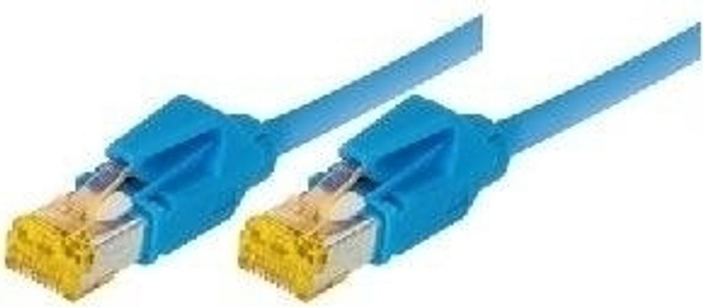 Patchkabel S/FTP, PiMF, Cat 6a, blau, 15,0 m Für 10 Gigabit/s, halogenfrei, mit Draka-Kabel und Hirosesteckern TM31 (bisherige Bezeichnung S/STP) ...
