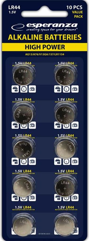 Batería ESPERANZA LR44 (equivalente a LR1154, A76, 357, Imagen del producto 