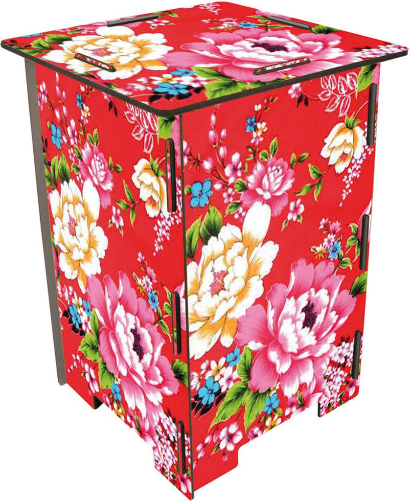 Werkhaus Photohocker Bunte Blumen 42 cm sh-8103 Produktbild 