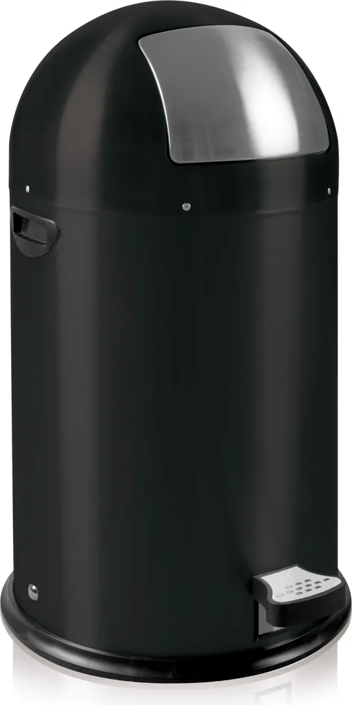 EKO Kickcan 33L - Poubelle à pédale en acier noir mat design rétro