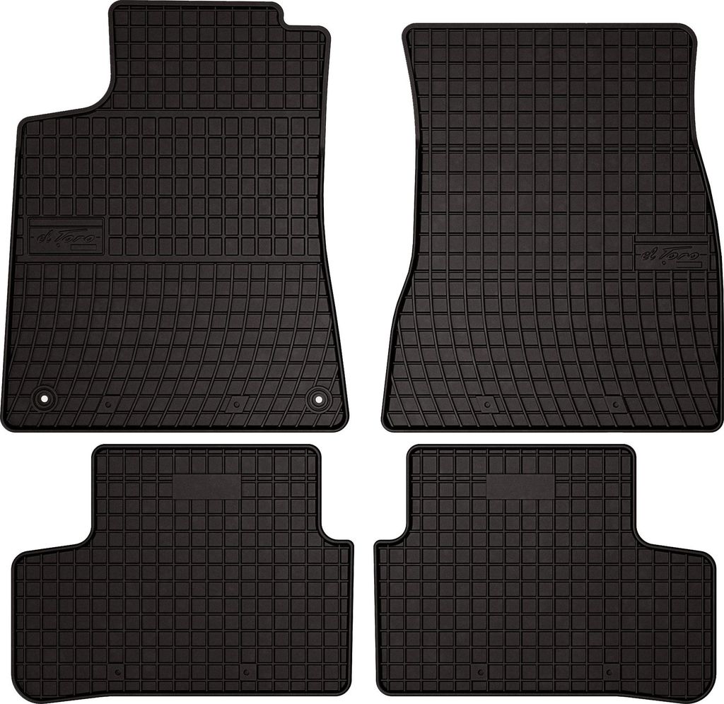 Gummifußmatten passend für Mercedes GLA H247 (Crossover, Bj. 2019-) – schwarz, passgenau, mit Befestigungen set 4 Stk. - Gummi-Automatten