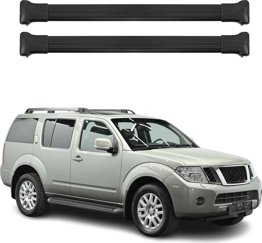 Dachträger Grundtäger für Nissan Pathfinder 2005-2013 75kg Alu Schwarz 2 tlg