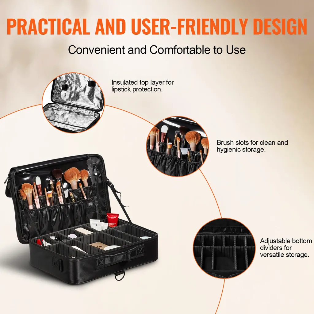 Organisateur de maquillage grand format avec compartiments modulables - 5