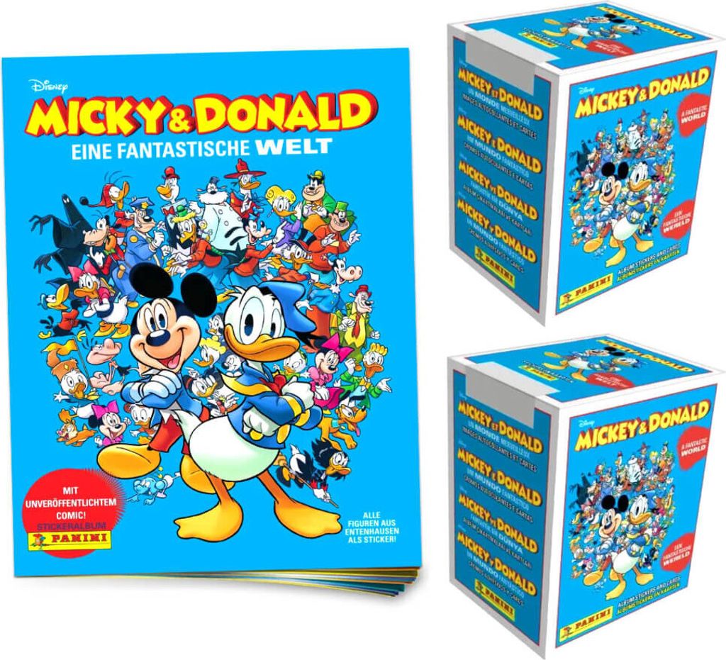 Mickey & Donald Sticker - Fantastische Welt Sammelsticker (2025) - 1 Album + 2 Display