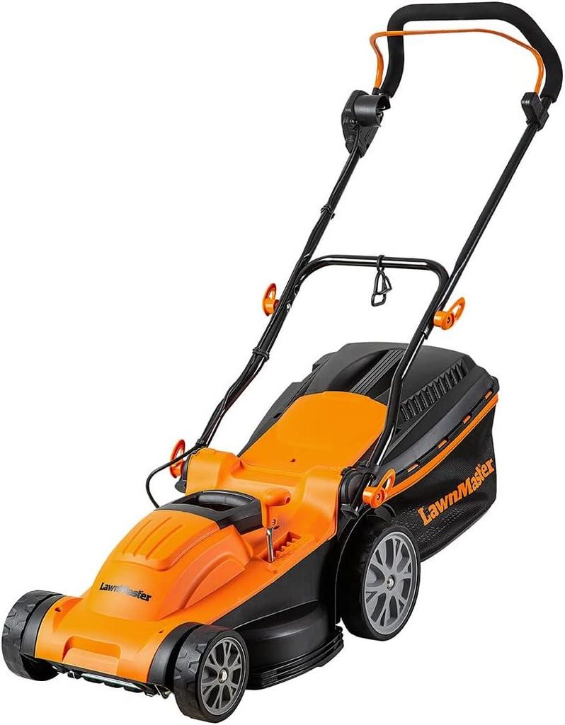 LawnMaster M2EB1637M Elektro Rasenmäher 1600W 37cm, 6-fache Schnitthöhenverstellung 20-70 mm, 40L Fangbox