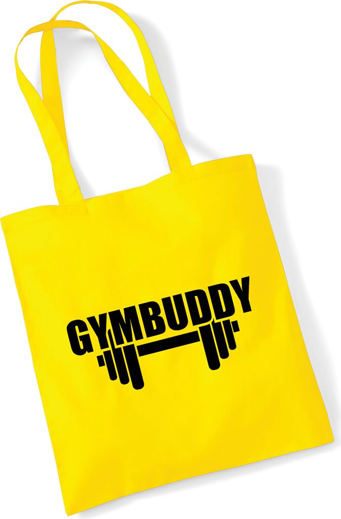 Huuraa Jutebeutel Gymbuddy Hantel 10 Liter Yellow Baumwolle Tasche Geschenkidee
