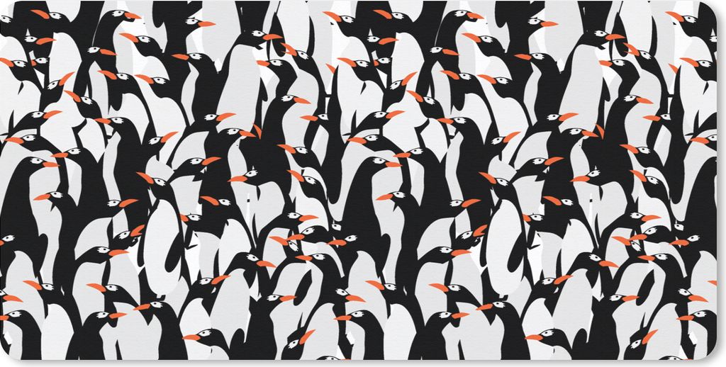 MuchoWow Mauspad Mousepad Pinguine - Tiere - Muster - Zentangle 60x30 cm - Mousepads - Maus Mat - Pad - Mausunterlage - Nachhaltig