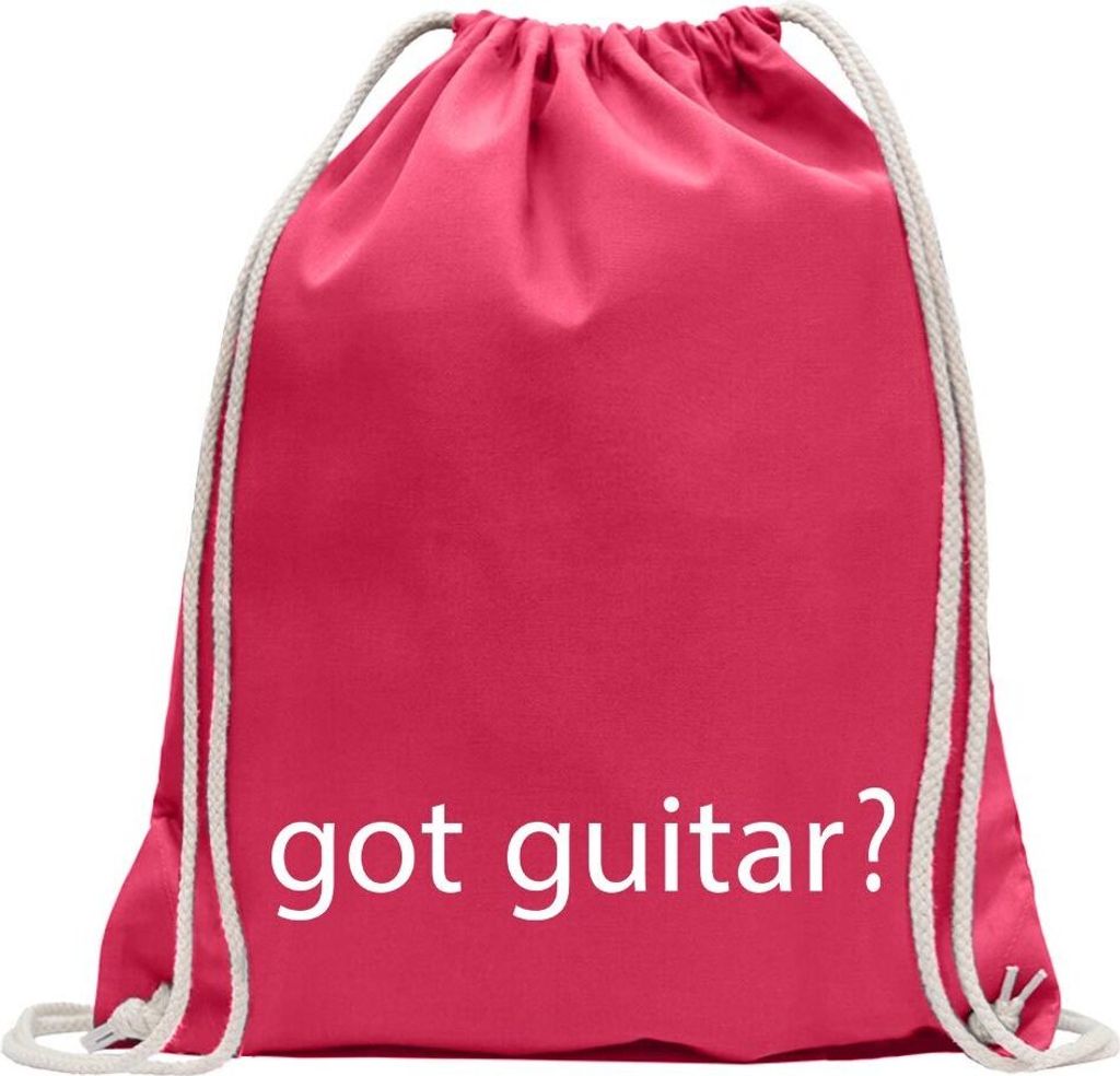 Kiwistar - Turnbeutel - pink - got guitar? - Fun Rucksack Sport Beutel Gymsack Baumwolle mit Ziehgurt