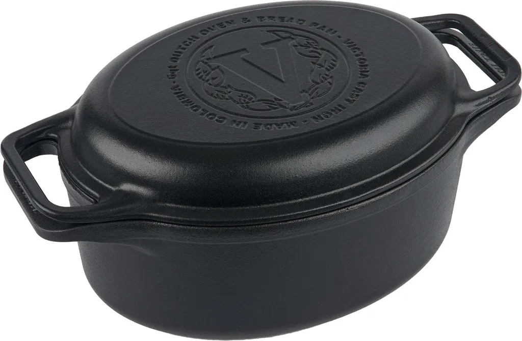 Victoria 38847 Cocotte en Fonte 31cm Induction Pot à Pain Noir 5,7L