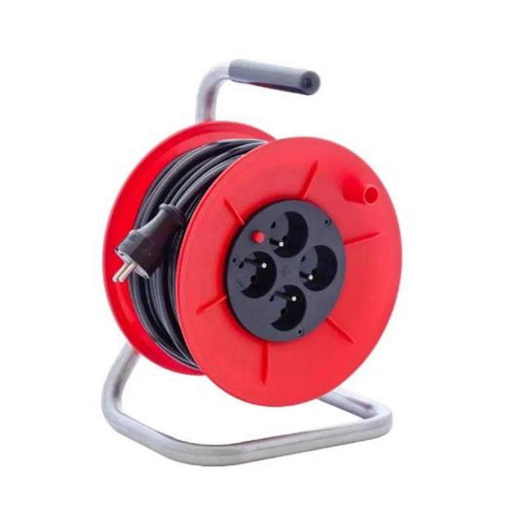 Rallonge BASIC PKB230Z de 25m avec bobine et 4 prises de courant 230V