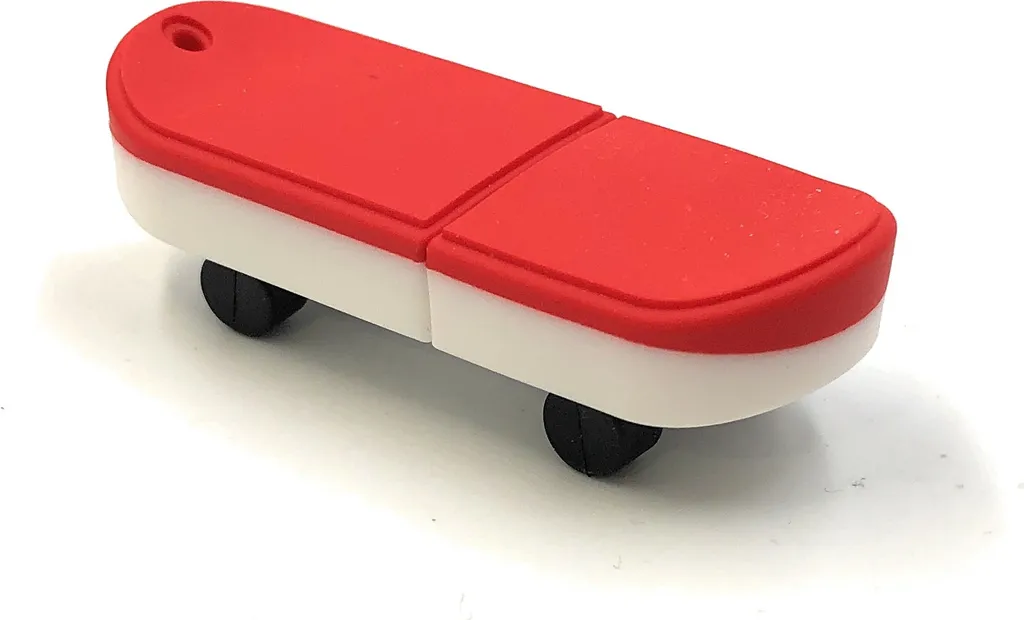 Onwomania Skateboard Skaten Board Rosso Divertente Chiavetta USB 8 GB USB 2.0