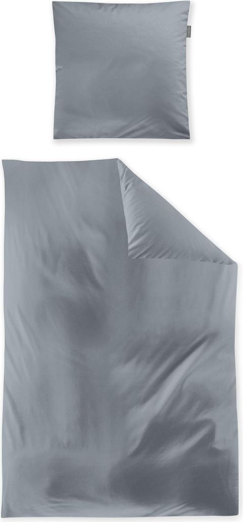 Irisette GmbH & Co. KG Mako-Satin uni Bettwäsche Set uni Paris 8000 Farbe blau Größe 200x220