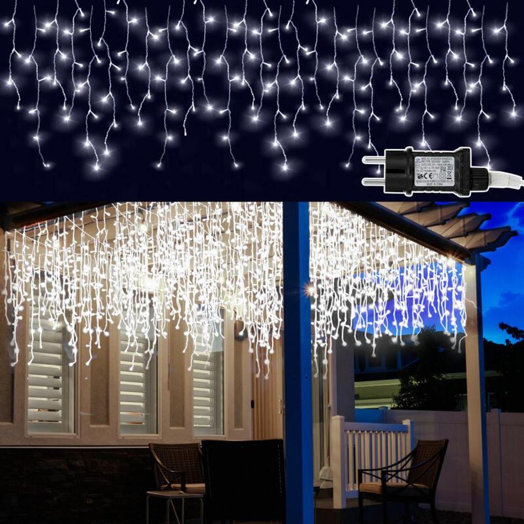 Peviasot 10M 200LEDs Eisregen Lichterkette Kaltweiß, Produktbild 