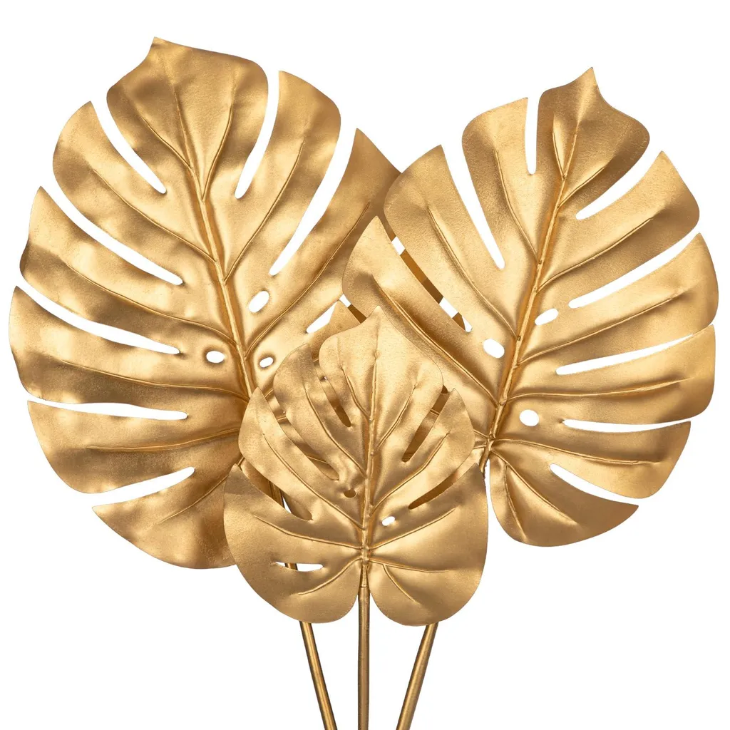 Lot de 3 feuilles de monstera artificielles réalistes pour déco DIY