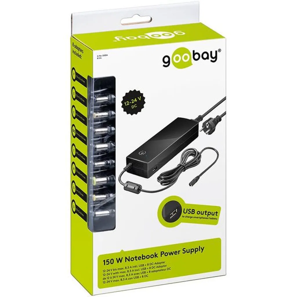 Chargeur PC Portable 134.5W Goobay Haute Puissance Multi-Embouts - 2