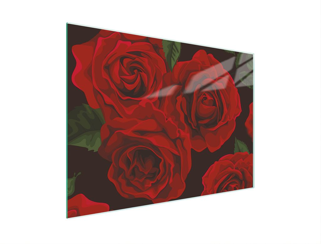 Schneidebrett Herdabdeckplatte Multiglasschneidplatte 30x22 cm Rosen Rot
