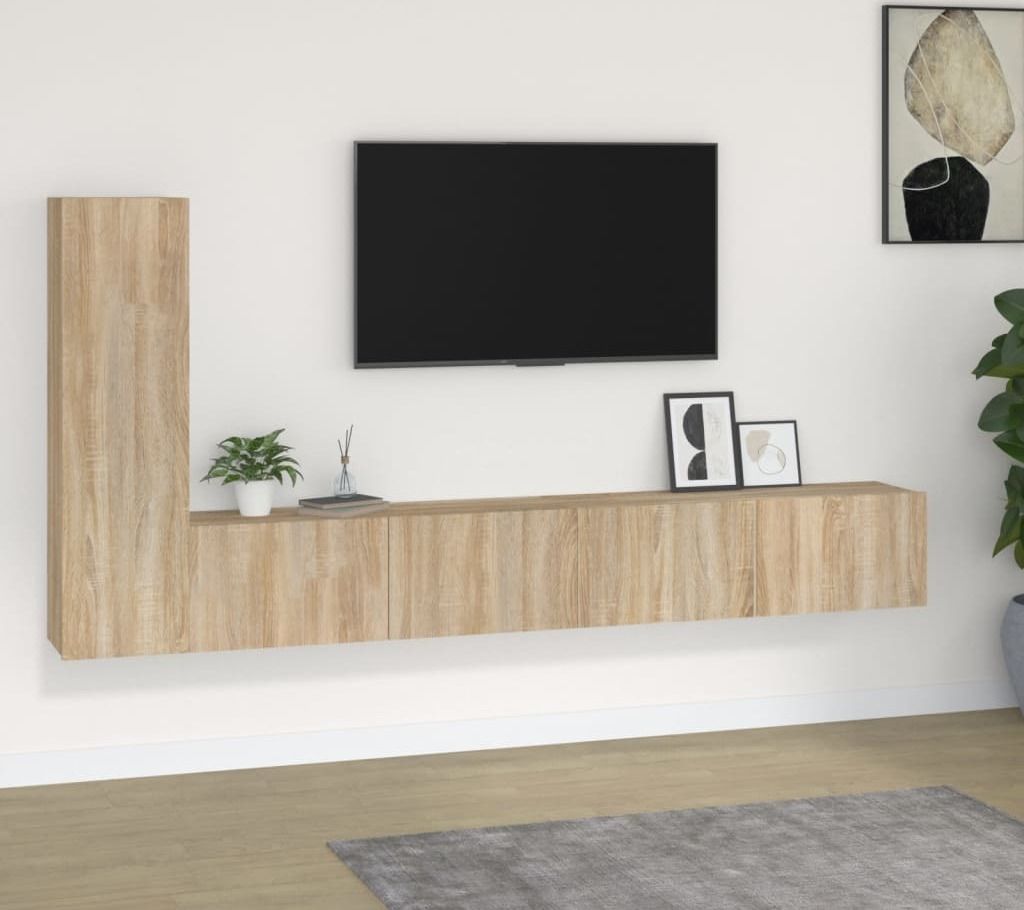 "2026 Promotion" 3-tlg. TV-Schrank-Set - TV-Möbel - Sonoma-Eiche Holzwerkstoff - TV-Regal CC4945