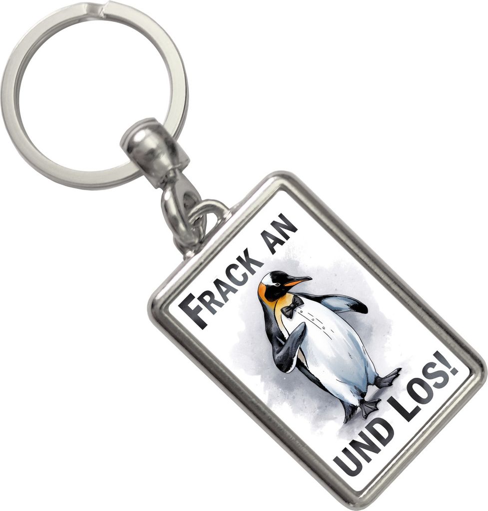 Niedlicher Pinguin im Frack Schlüsselanhänger Frack an und los