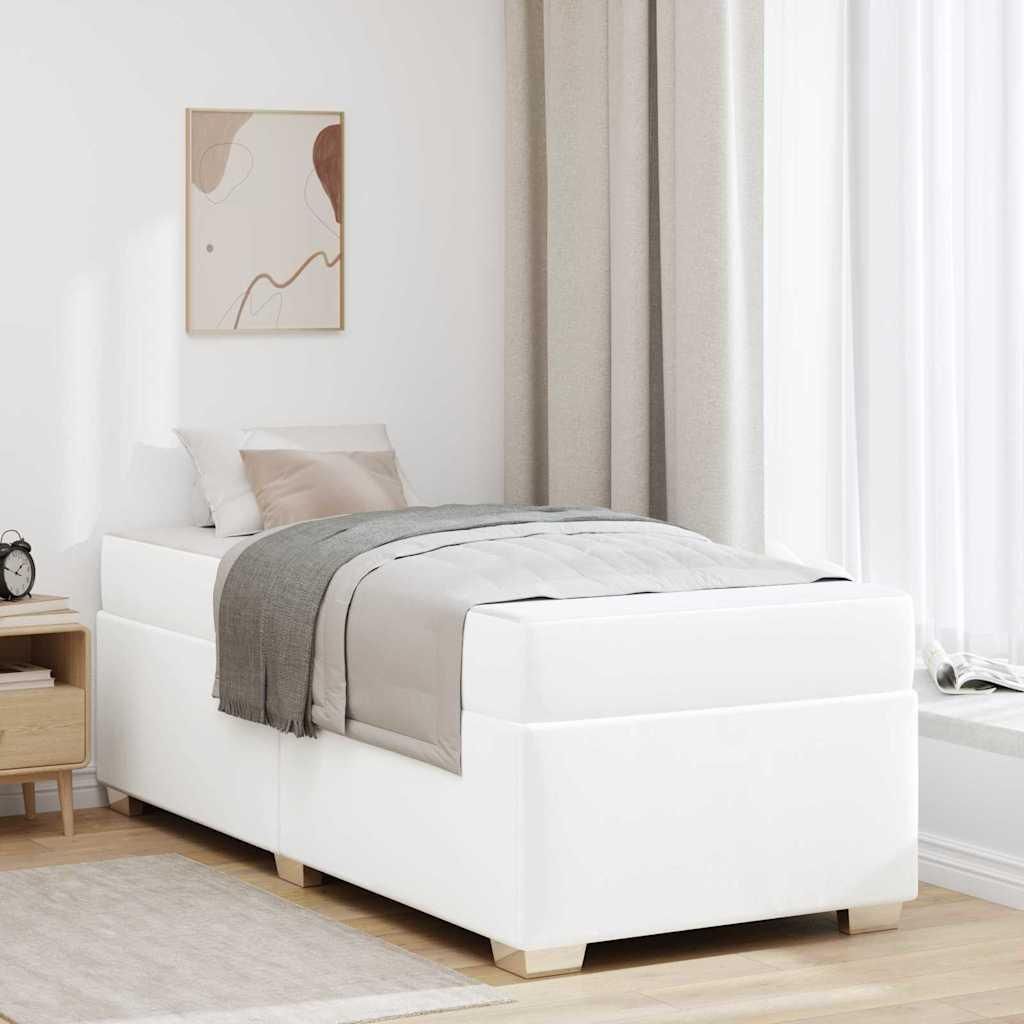 Maison Exclusive - Bettrahmen mit Matratze Weiß 90 x 190 cm Stoff